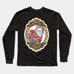 Lone Wolf With Flowers Long Sleeve T-Shirt